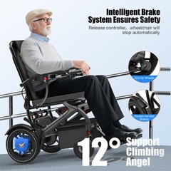 36LBS Foldable Electric Wheelchair for Adults 500W Airline Approval Carbon Style