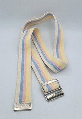 SkiL-Care Gait Belt 60″ Length Pastel Stripe 2″ Ivory yellow pink blue Stripe