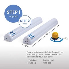 Inflatable Bed Rail for Kids 48x7x5 Inches Travel Safety Guard for Bedtime