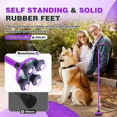 Walking Cane for Seniors Lightweight Adjustable Collapsible Sturdy with Soft TPR