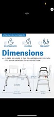 ⭐ Sliding Shower Chair w/ Extra-Wide 360° Swivel Seat 330lbs Tub Transfer Bench