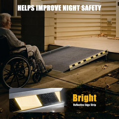 Aluminum Wheelchair Ramp 48″x36″, Adjustable, 1000 lb Capacity, Non-Slip