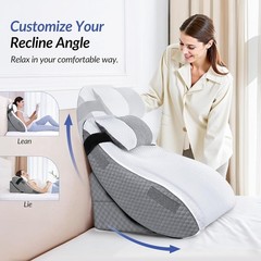 ZIKEE Wedge Pillow for Bed, Reading & Back Pain Relief, Memory Foam
