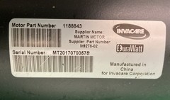 MOTORS FOR INVACARE TDX SP II 1188843 / M9278-02 / 1163412 – 1163413 #K972