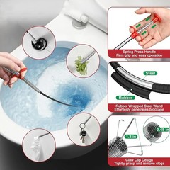 Flexible Claw Grabber Tool Pick up Snakes 63 Inch Reacher Grabber 4 Mechanical F