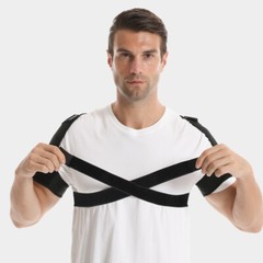 Double Shoulder Support Brace Torn Rotator Cuff Compression Sleeve Pain Relief