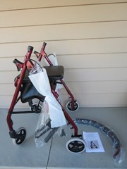 Karman Healthcare R-4600-BD Aluminum Rollator with Standard Seat Height Burgundy