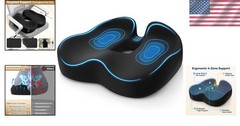 Large Memory Foam Seat Cushion for Tailbone Relief – Non-Slip & Washable Cover