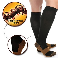 Copper Compression Socks Pressure Varicose Leg Support Long Stockings Men Women