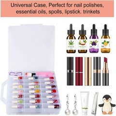 SUBAY 2x Portable Clear Double Sided Nail Polish Holder Organizer – 48 Bottles