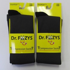 2 Pairs Dark Gray Foozys Unisex Compression Knee Socks Women 5-12 & Men 5-13