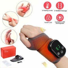 Electric Heated Wrist Massage Hand Joint Vibration Pain Relief Health Care Brace