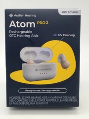 Audien ATOM PRO 2 Wireless Rechargeable OTC Hearing Aids BRAND NEW