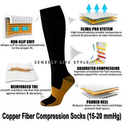Calf High Compression Sock 15-20 Black Beige S-XXL Soft Uniform Dress Daily Wear