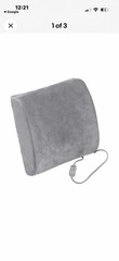 Drive Comfort Touch Ergonomic Heated Lumbar Back Support Pillow Gray RTL2017CTL