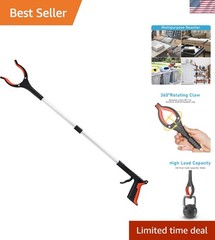 32” Foldable Grabber Reacher Tool – Lightweight Litter Picker with 360° Head