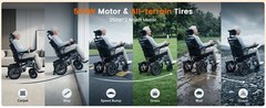 Foldable Electric Wheelchairs 80lb Reclining Motorized 15Miles Adjustable Height