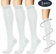 3 Pairs Compression Support Socks 15-20mmHg Graduated Relief Men Women (S-XXL)