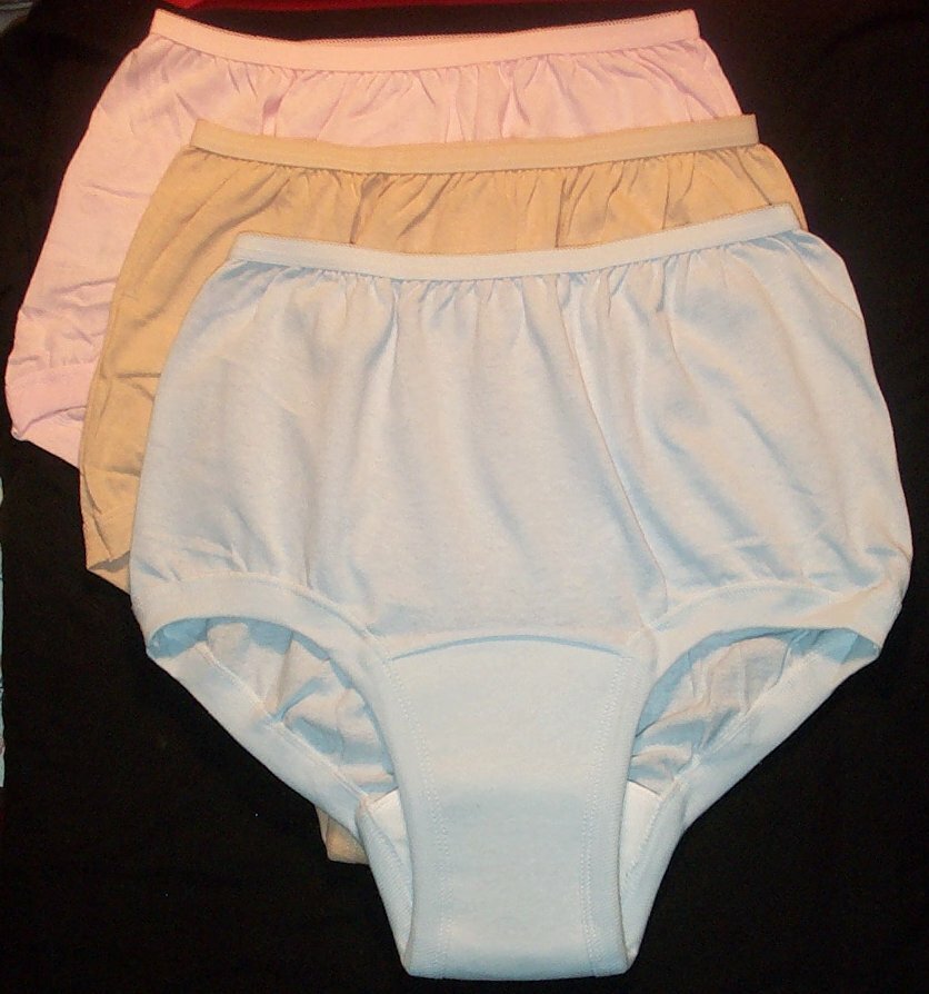 3 Pair Size Small / 6 Assorted Band Leg Cotton Wearever Incontinence Panties USA