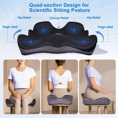 Seat Cushion for Hip Coccyx Pressure Relief, 6in Thick Extra Large Ergonomic …