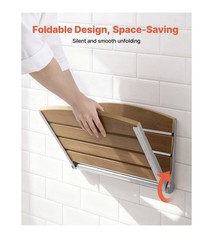 Uimoso Foldable Shower Seat Wall Mounted Folding Shower Bench 400LBS Capacity