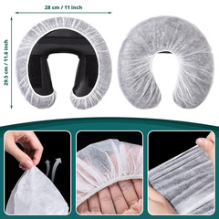 100PCS Disposable Fitted Face Cradle Covers, Non-Woven Ultra Soft Massage Face C