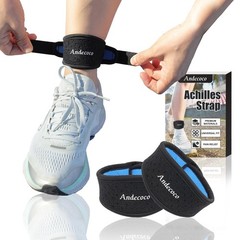 2 PCS Black One Size Achilles Tendonitis Ankle Brace Adjustable Tendon Support