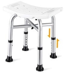 Shower Chair for Inside Shower(500lb), 5 Height Adjustable Shower Stool, White