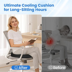 Donut Pillow for Tailbone Pain, Hemorrhoids – Cooling Gel Memory Foam Chair Seat