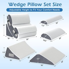Ahpmeoa 6PCS Wedge Pillow Set for After Surgery, Orthopedic Bed Wedge Pillow