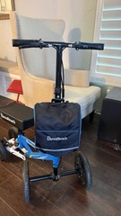 BlessReach 4-Wheel Knee Walker Scooter w/ Handbrakes, Storage, Blue/Black