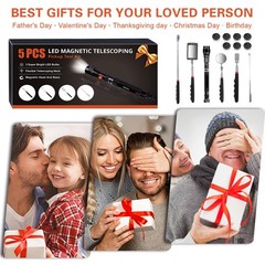 Telescoping Magnetic Pickup Tool Set with 1 & 15 lb Pick Up Sticks, Round and…