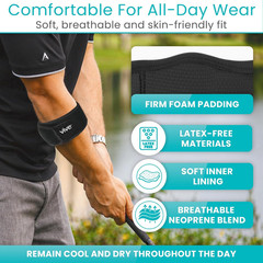 Tennis Elbow Brace for Men & Women 2 Pack – Tendonitis Elbow Brace For Bursitis,