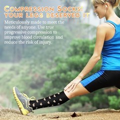 Compression Socks for Large-X-Large 032 Black/Grey/Black/Nude/White/Black
