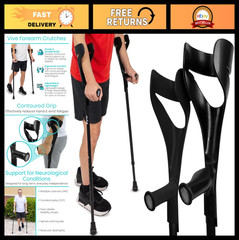 Adjustable Lightweight Forearm Crutches – Ergonomic Handles, Non-Slip Tips, Heav