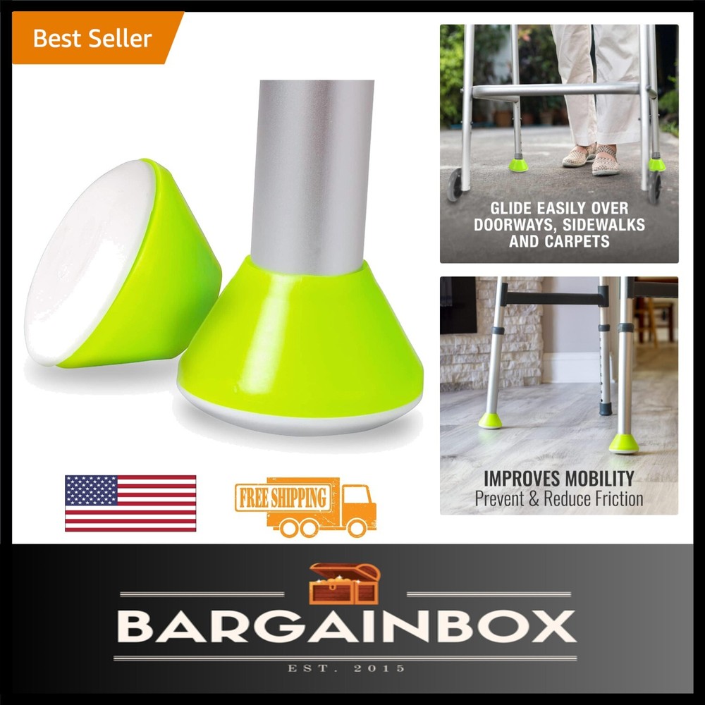 Durable Walker Glide Caps – Pack of 2 for Enhanced Indoor/Outdoor Mobility