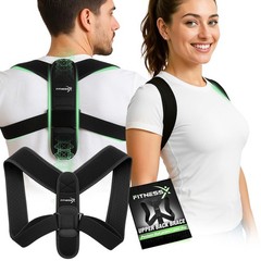 Posture Corrector for Women and Men – Adjustable Back Brace Black