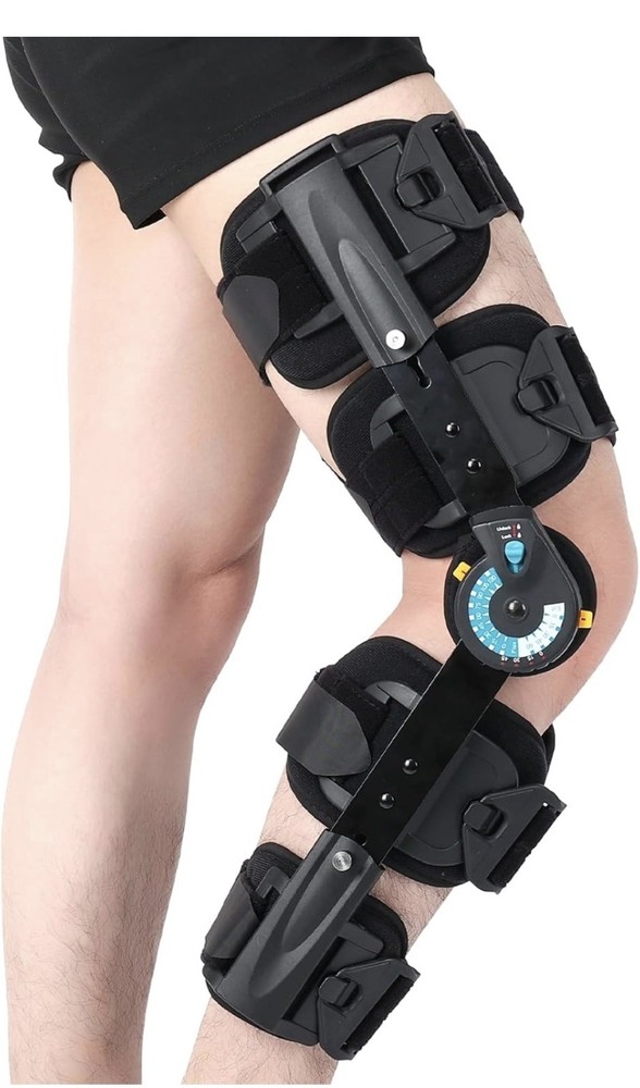 ROM Knee Brace, Hinged Immobilizer for ACL, MCL & PCL Injury, Fits Left or Right