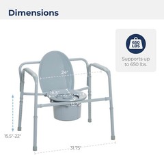 Heavy Duty Commode Bariatric, Medical Bedside Folding Bariatric Commode Chair To