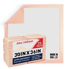 25 Pack 30 x 36 ULTRA HEAVY Absorbency Underpads, Adult Disposable Polymer Pads