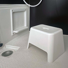 MUJI Japan Polypropylene Bath Shower Stool Chair White 12×8.8x9in 47027860 New