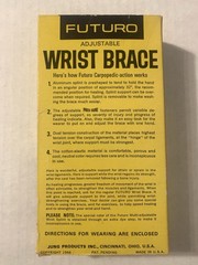 Vintage 1960s Futuro Adjustable Wrist Brace Left Hand Small Contoured Splint 33L