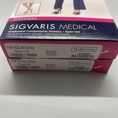 NIB SIGVARIS 781 EVERSHEER 15-20mmHg KNEE HIGHS OPEN TOE SUNTAN PICK SIZE