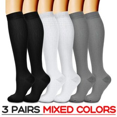 Wide Calf Compression Socks 15-20 Black Diabetic Socks For Women Support Hose