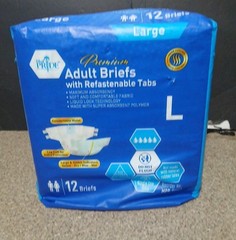 Med PRIDE Premium Adult Briefs with Refasteable Tabs Large 12 Briefs