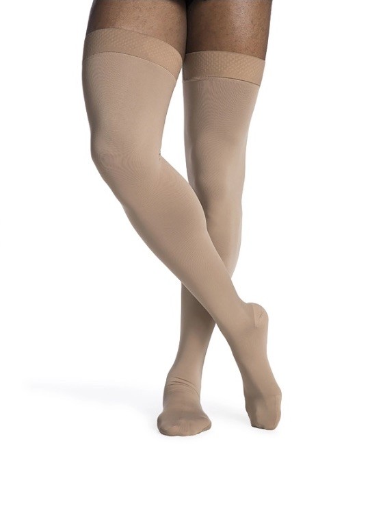 Sigvaris Dynaven Opaque Men’s Compression Stocking Thigh High 972N Light Beige L