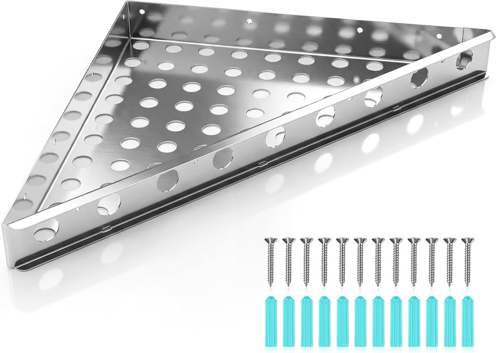 Floating Corner Shower Bench Kit, 17″ X 17″ X 24″ Wall Mounted Shower Seat Shelf