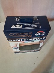 Copper Fit Rapid Relief Back Support 3-in-1 Adjustable Hot/Cold Therapy One Size