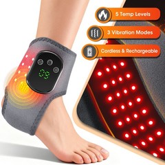Red Light Therapy Ankle Massager Pain Relief 5 Heating Levels 3 Vibration Modes