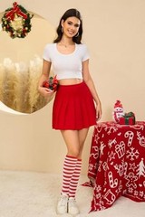 Women’s Comfort Striped Knee High Socks Long Socks One Size Black Purple